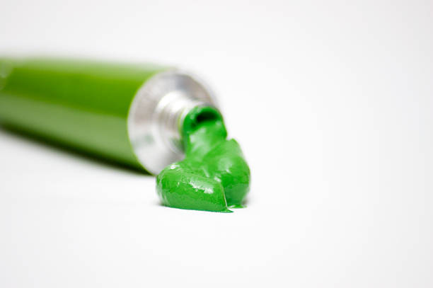 istock Swirl of green paint 90905645
