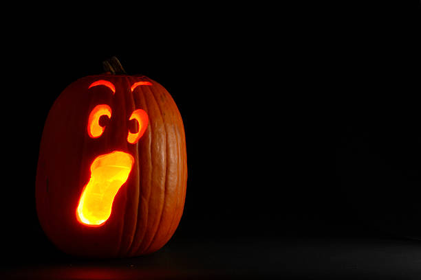 Assustador de Halloween de Abóbora - fotografia de stock