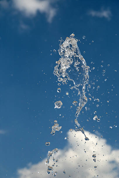 istock Water drops of a Fountain before blue sky 90906346