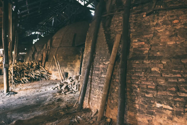 istock Charcoal kilns. mangrove wood has been processed as charcoal from a cone at Bangtaboon, Petchaburi, Thailand 909066186