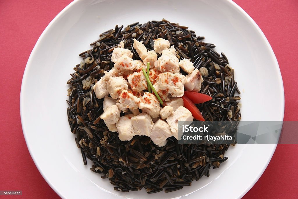 Schwarzer Reis und Huhn. - Lizenzfrei Huhn - Geflügelfleisch Stock-Foto