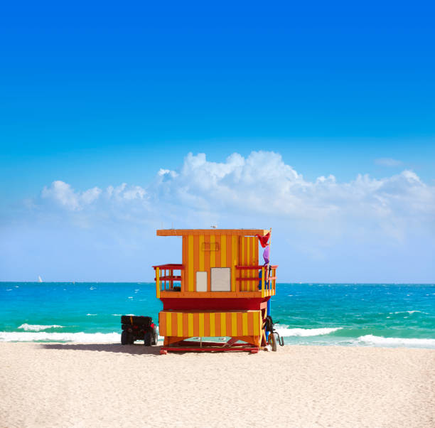istock Miami beach baywatch tower South beach Florida 909070552