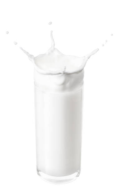istock glass of milk with splashes 909070660