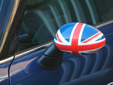 A patriotic rear view mirror