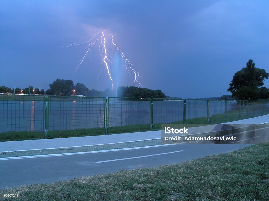 Gewitter mit Blitz - Lizenzfrei Wetterkarte Stock-Foto