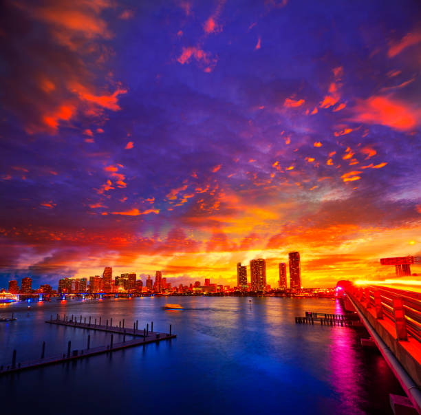 istock Miami downtown skyline sunset Florida US 909077258