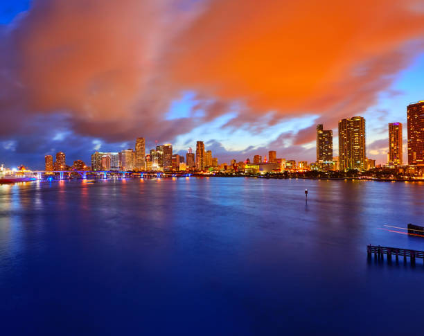 istock Miami downtown skyline sunset Florida US 909077554