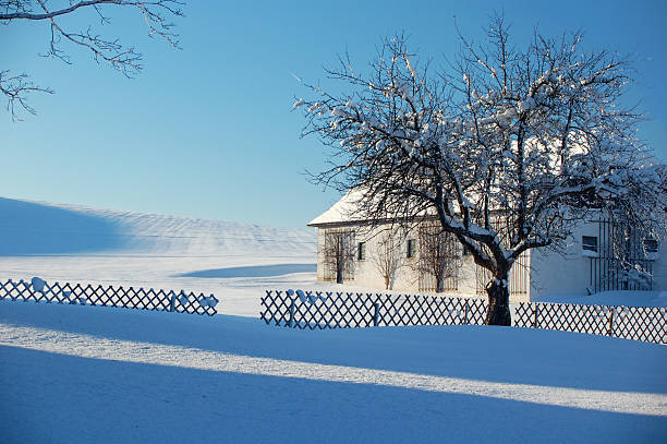 istock Farm in Winter Landscape 90907850