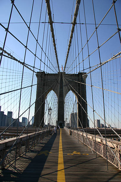 Vista sobre el puente de Brooklyn - foto de stock