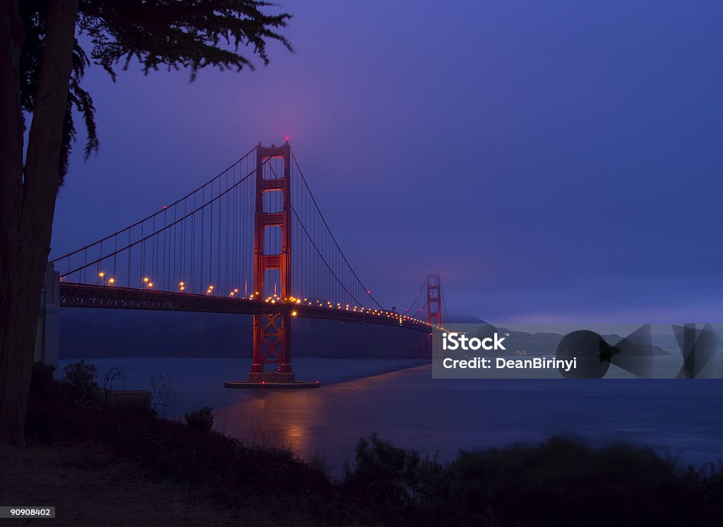 Ponte Golden Gate anoitecer 1 - Foto de stock de Conexão royalty-free