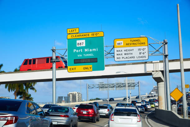 istock Miami traffic driving to Miami beach Florida 909085344