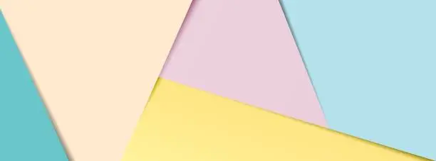Vector illustration of Pastel layered paper social media banner