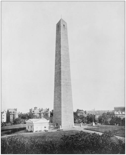 istock Antique photograph of World's famous sites: Bunker Hill Monument 909089248