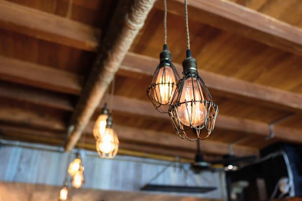 istock Vintage lamp, bulb decorative in house 909089438