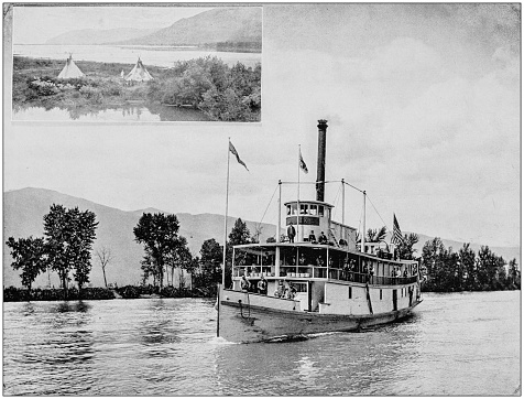 Antique photograph of World's famous sites: Kootenai River, Bonner's Ferry, Idaho