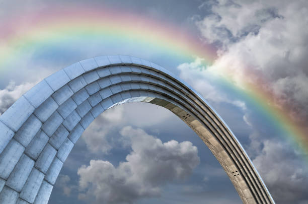 istock A metal arc and the rainbow 909093084