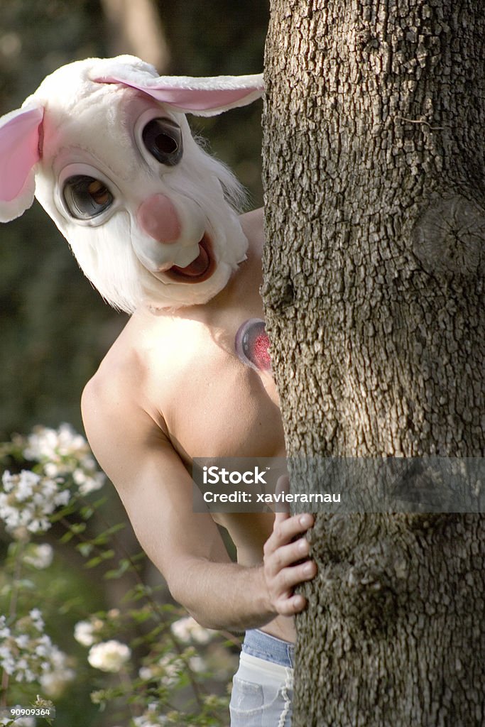 Rabit Homem na floresta - Foto de stock de Alice no País das Maravilhas royalty-free