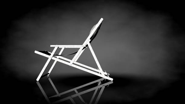 istock 3d rendering of a white chair on a black background 909093834