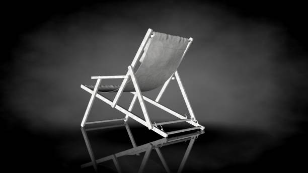 istock 3d rendering of a white chair on a black background 909093876
