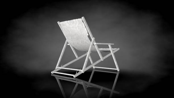 istock 3d rendering of a white chair on a black background 909093932