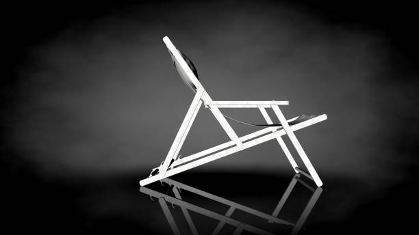 istock 3d rendering of a white chair on a black background 909093982