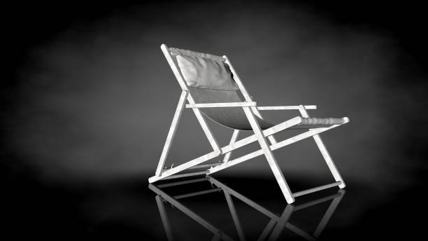 istock 3d rendering of a white chair on a black background 909094030