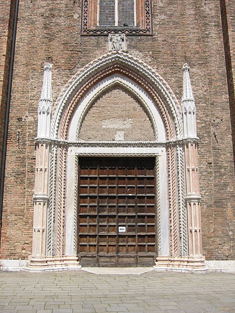 decorated church door in venice - fsachs78 stockfoto's en -beelden