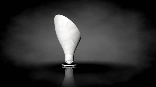 istock 3d rendering of a white chair on a black background 909097904