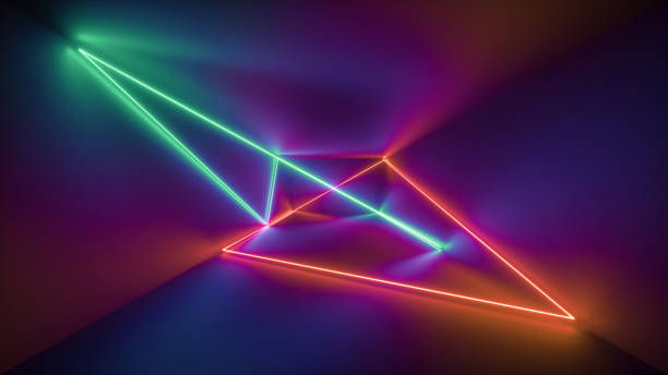 istock 3d rendering, glowing lines, neon lights, abstract psychedelic background, ultraviolet, rainbow vibrant colors, laser show 909097912