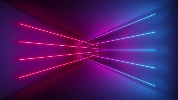 3d rendering, glowing lines, neon lights, abstract psychedelic background, ultraviolet, pink blue vibrant colors