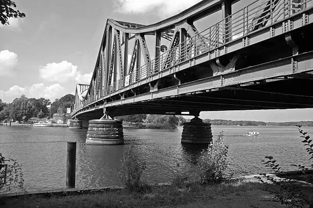 glienicke bridge, berlin / germany, in summer of 2006; the place of spy swap during cold war between east and west