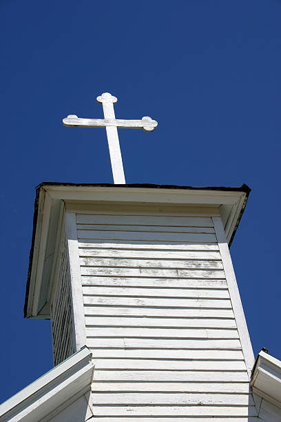 Church Steeple and Cross 2 stock photo