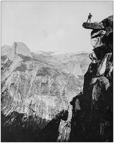 Antique photograph of World's famous sites: Glacier Point, Yosemite Valley, California