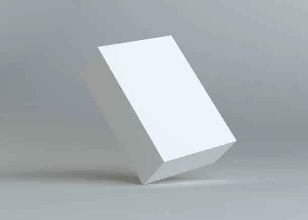 Photo of A realistic white empty packaging cardboard box