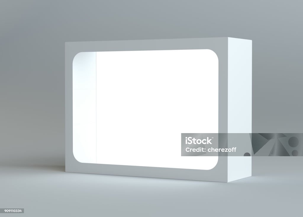 Realistic Empty Box A Realistic White Empty Packaging Cardboard Box Stock Photo - Download ...
