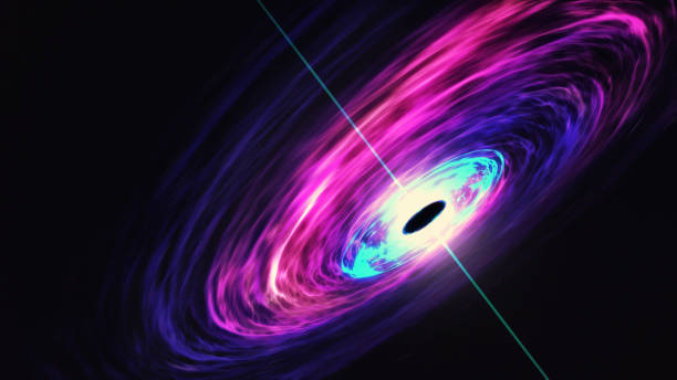 istock Supermassive black hole feasts on the hot accretion disk around it and at the same time shooting out powerful jets of radiation 909111546