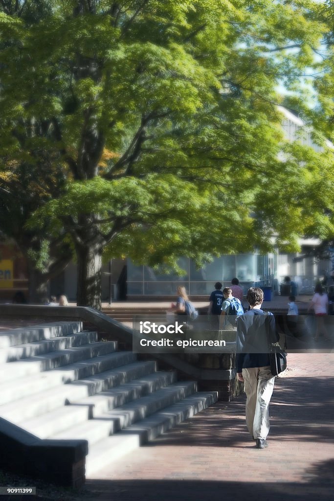 Surreal Campus Scene  Adult Student Stock Photo