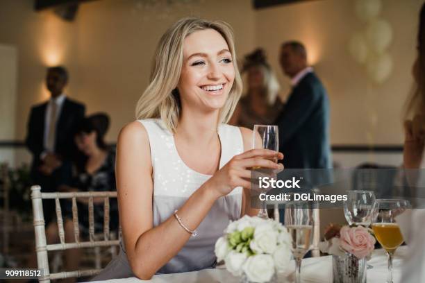 Beautiful Guest At A Wedding Stock Photo - Download Image Now - Wedding Guest, Wedding, Bridesmaid