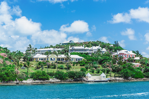 Luxury houses on the coast of Bermuda