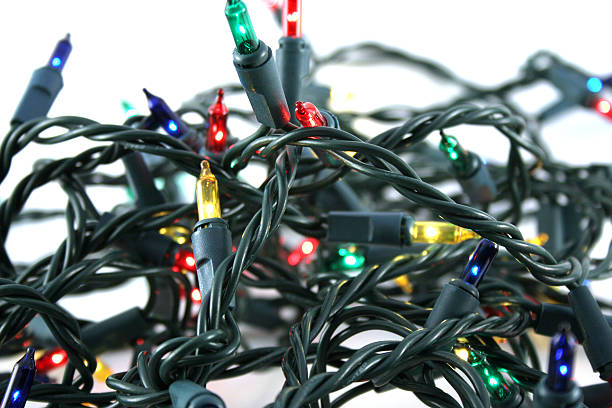 istock Tangle of holiday lights 90912026