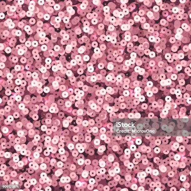 Sparkling Pink Sequins Glamour Wedding Vector Seamless Background Stock Illustration - Download Image Now