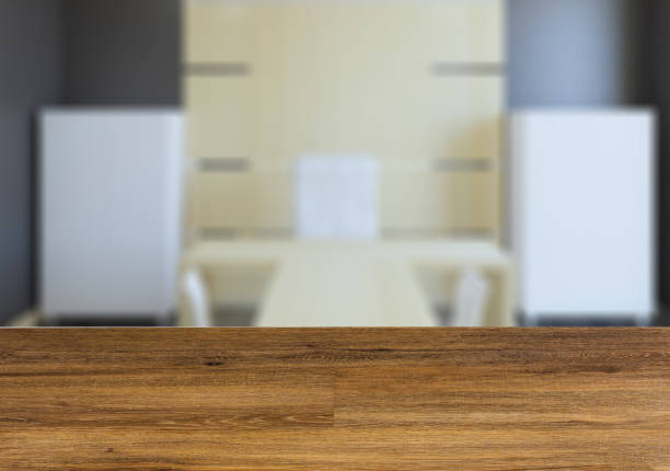 istock Modern office Cabinet. Meeting room.   Wooden table. 909122846