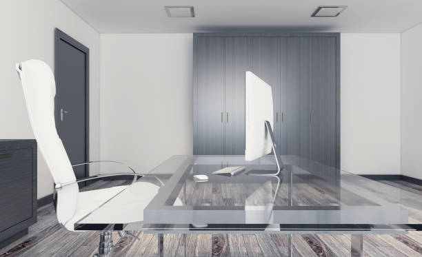 istock Modern office Cabinet. Meeting room. 3D rendering. 909123256