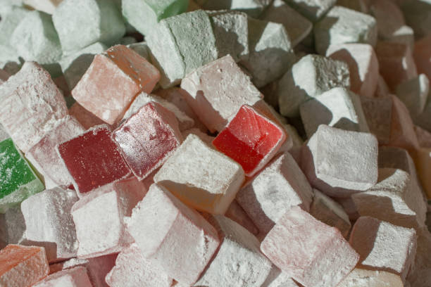 istock Traditional turkish delight  lokum candy 909123288