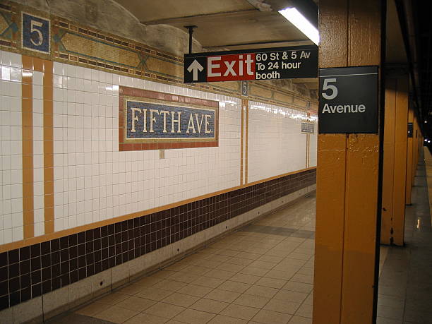 Fifth Avenue Subway Station stock photo
