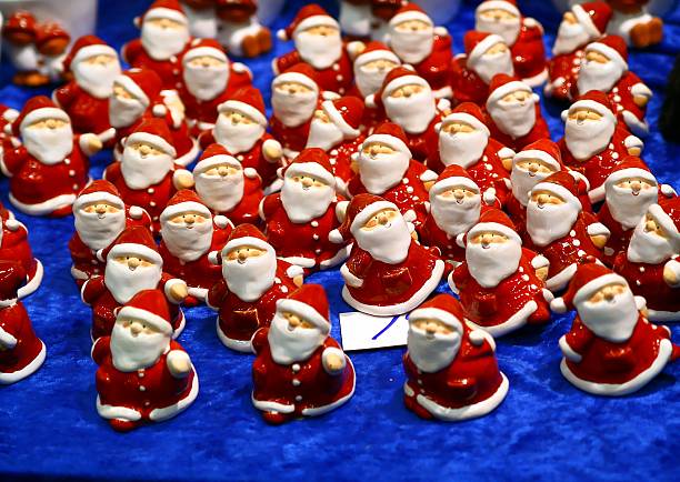 A lot of Christmas Santa Claus decoration