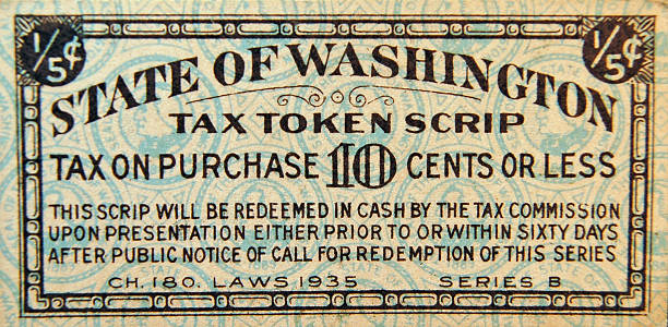istock Vintage Tax Token Scrip 90913849