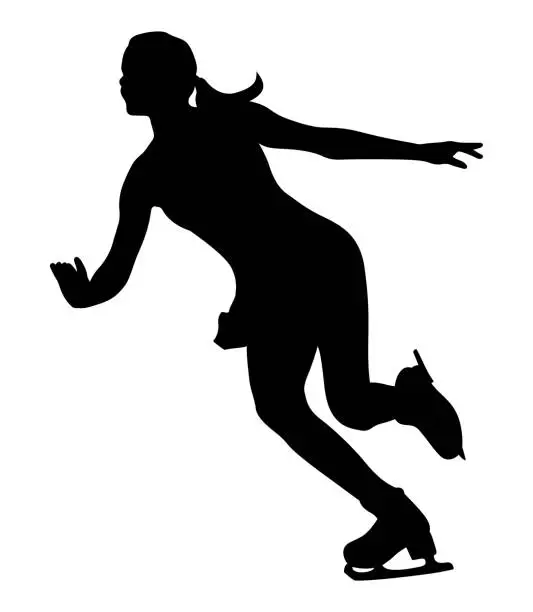 Vector illustration of woman skater