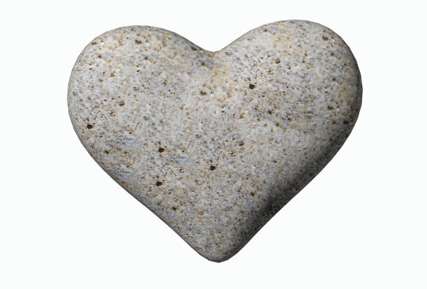 saint-valentin des coeurs de roches de fond isolé - 3d rendu - heart shape stone red ecard photos et images de collection