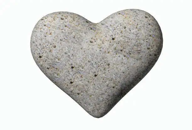 Photo of valentine hearts from rocks background isolated - 3d rendering